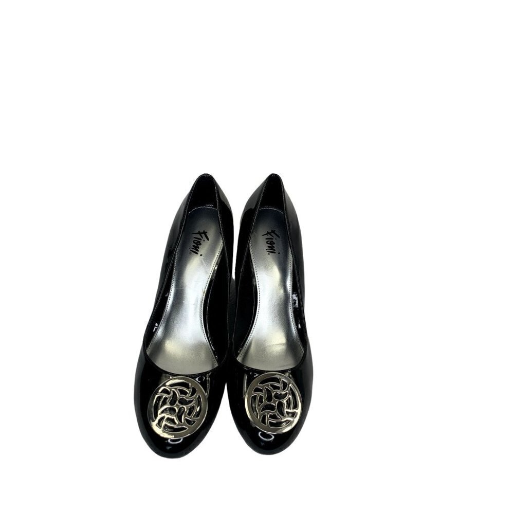 Fioni Women's Black Wedge Heels - Picture 2 of 5